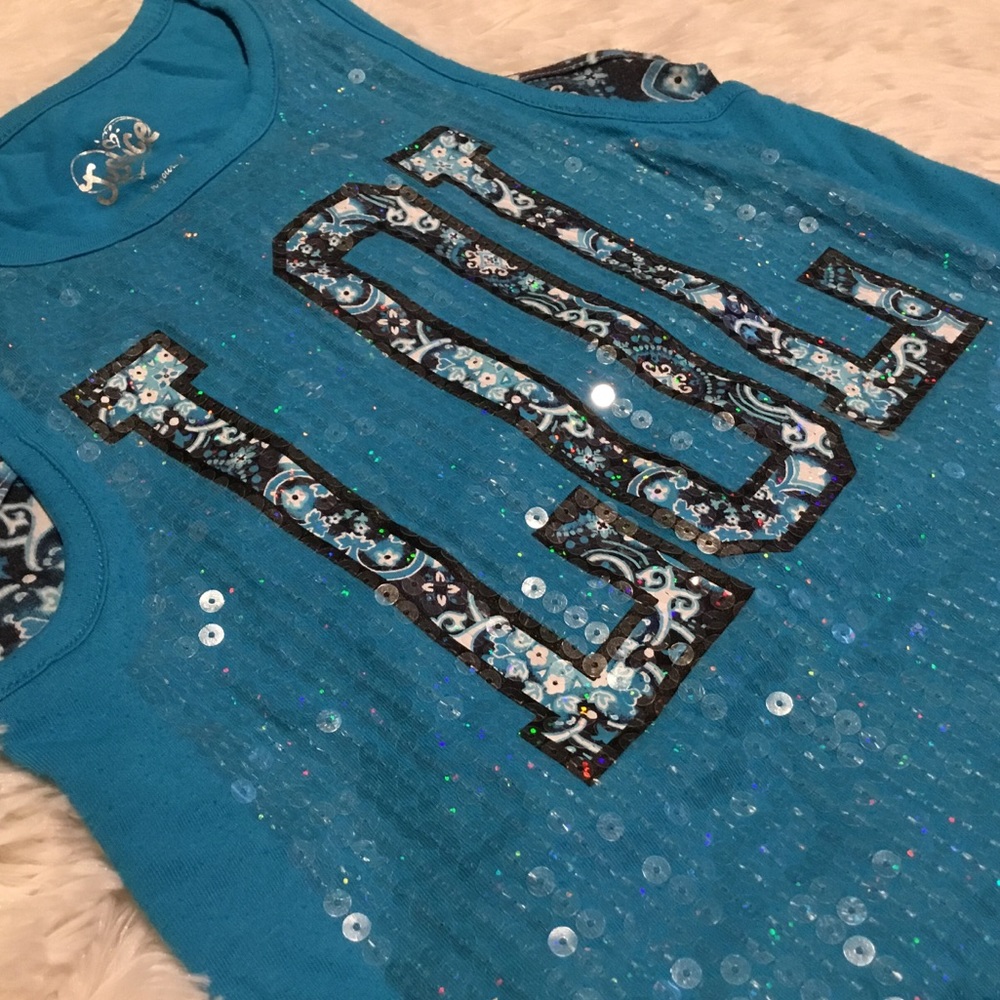 Justice Sequin tank top.